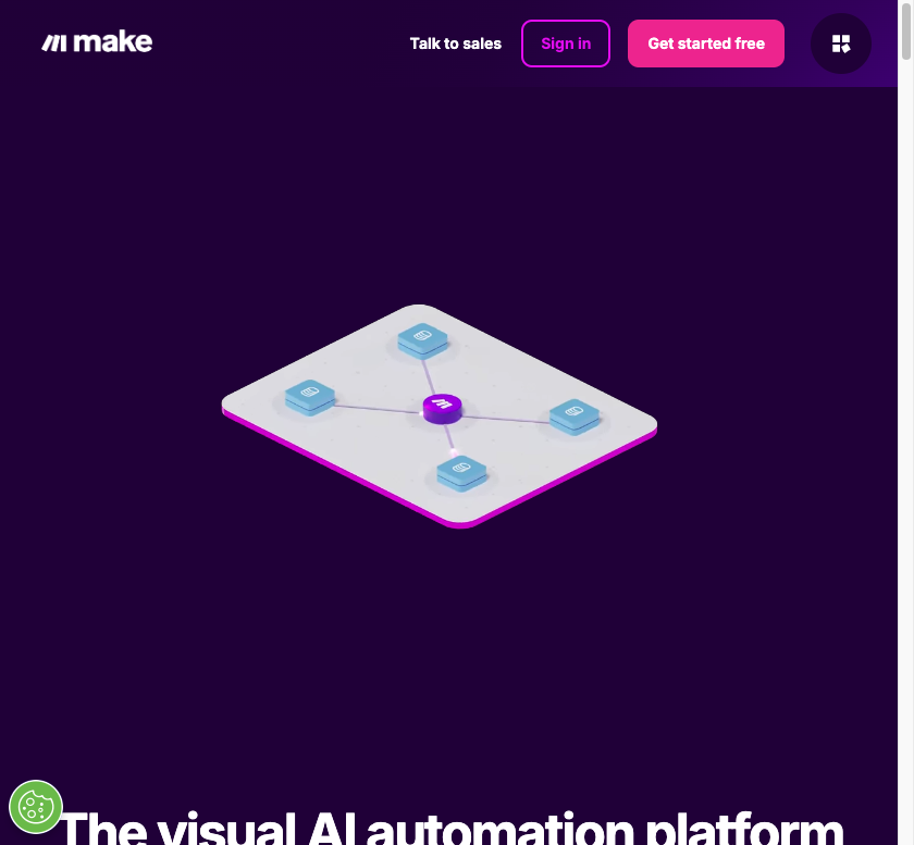 Screenshot of the official Make website